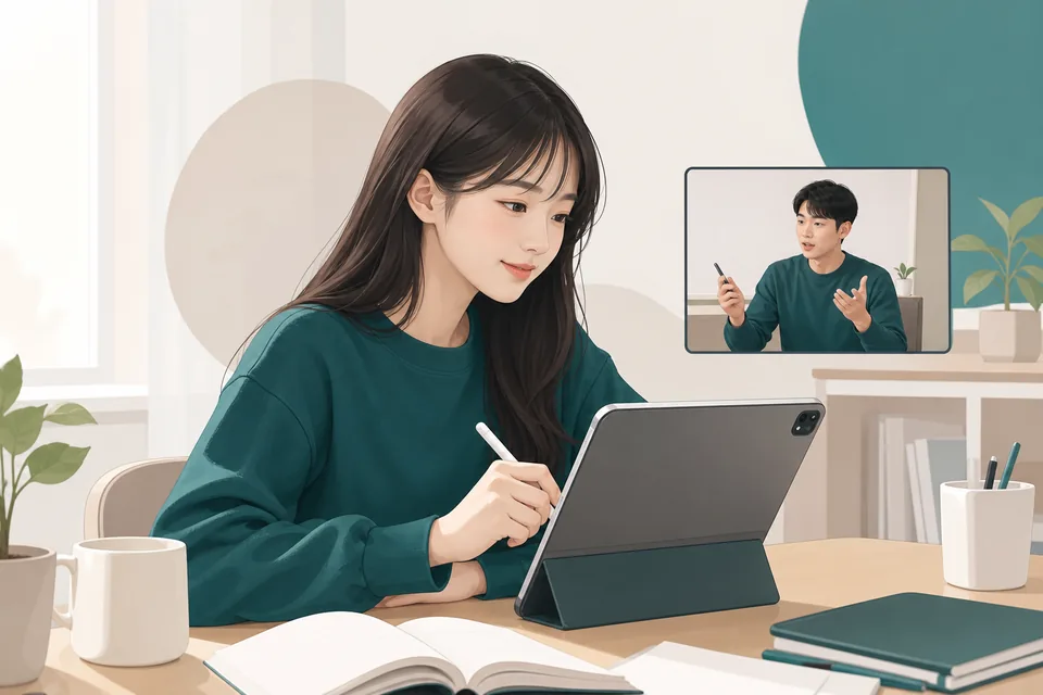암태면 초2 국어과외 화상 1:1 수업 진행 모습